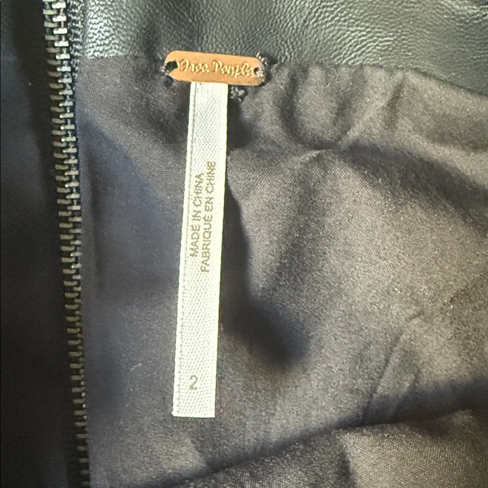 Free People Black Leather Skirt - Picture 3 of 5